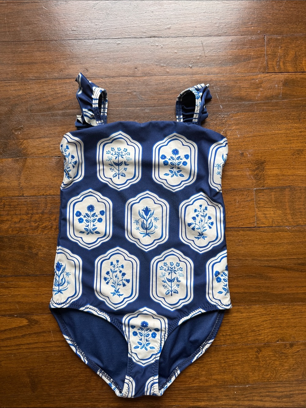 Agua by Agua Bendita Navy Blue Floral Medallion One-Piece Swimsuit